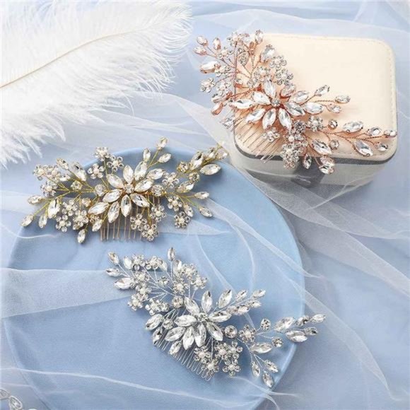 Flower Crystal Wedding Hair Comb - Elegant Pearl Bridal Accessories - Picture 5 of 6